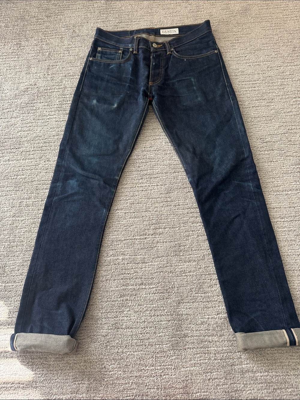 Gustin Slim Straight Jeans in Dark Indigo
